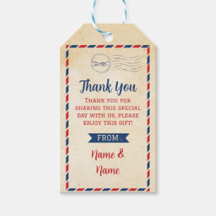 Thank you Tag Postcard Favour Tags Wedding Travel