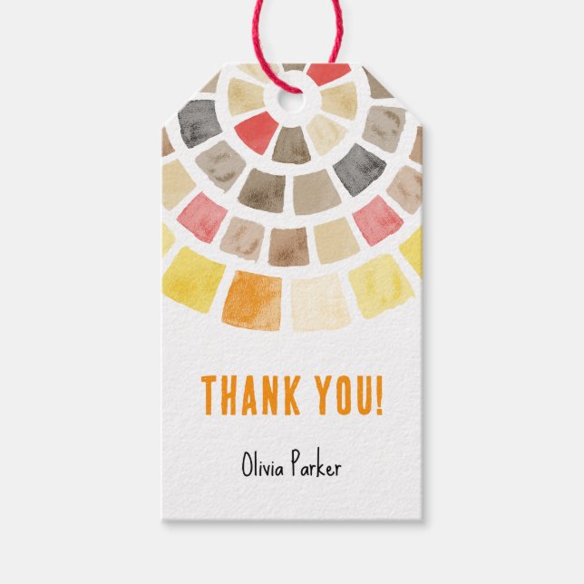 Thank you tag with watercolour circle (Front)