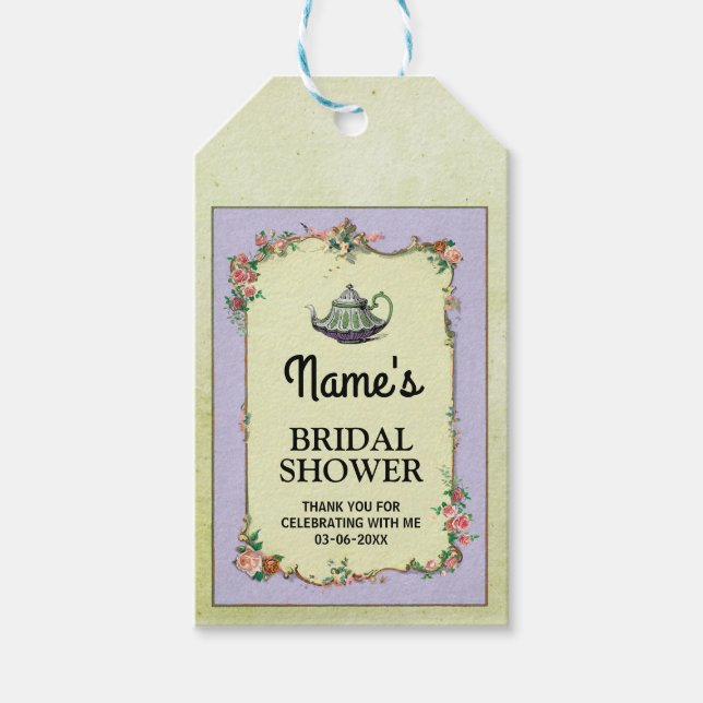 Thank you Tag Wonderland Teapot Bridal Shower (Front)