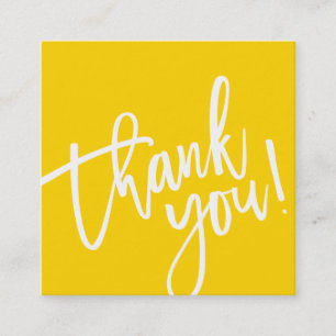 THANK YOU TAG yellow white brush lettered type