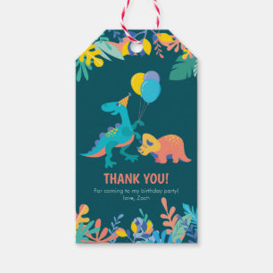 Thank you tags Dinosaur Party - dark blue