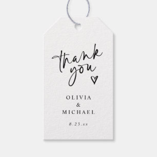Thank You Tags for Favours Modern Wedding