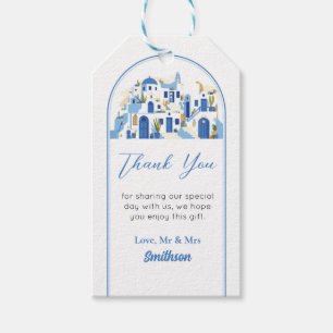Thank you Tags Wedding Santorini Greece Blue White