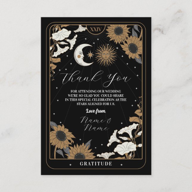 Thank You Tarot Sun Moon Aligned Wedding Cards (Front)