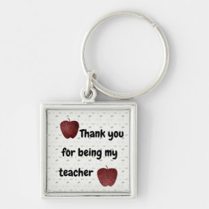 Thank You Teacher Apple Classroom Appreciation Key Ring