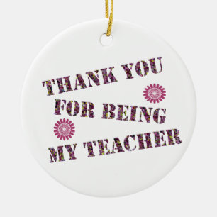 Thank You Teacher Appreciation Holiday Keepsake Ceramic Tree Decoration