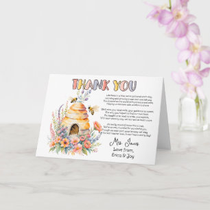 thank you teacher Appreciation honey bee poem Card