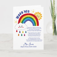 thank you teacher Appreciation rainbow cloud poem