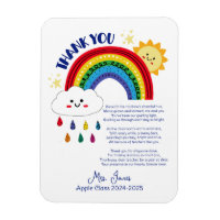 thank you teacher Appreciation rainbow cloud poem