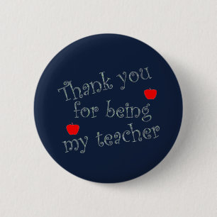 Thank You Teacher Appreciation Red Apple 6 Cm Round Badge