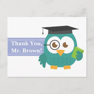 Thank You, Teacher Appreciation, Teacher Owl Postcard
