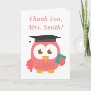 Thank You, Teacher Appreciation, Teacher Owl You Card