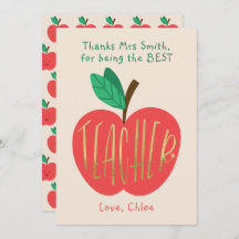 Thank You Teacher, Best Ever Teacher, Cute Apple
