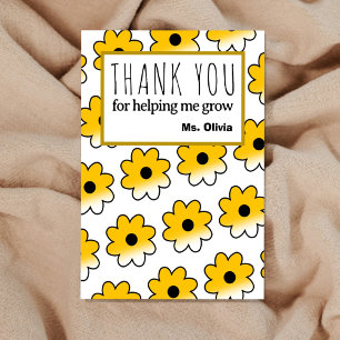 Thank You Teacher Card Elegant Appreciation Design