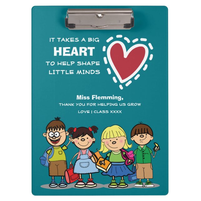 Thank You, Teacher. Custom Gift Clipboard (Front)