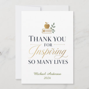 Thank You Teacher Custom Name Card