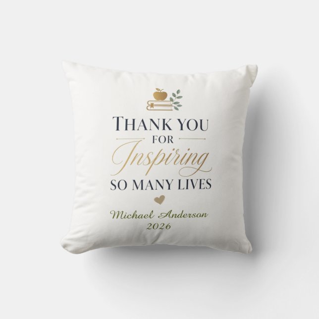 Thank You Teacher Custom Name Cushion (Front)