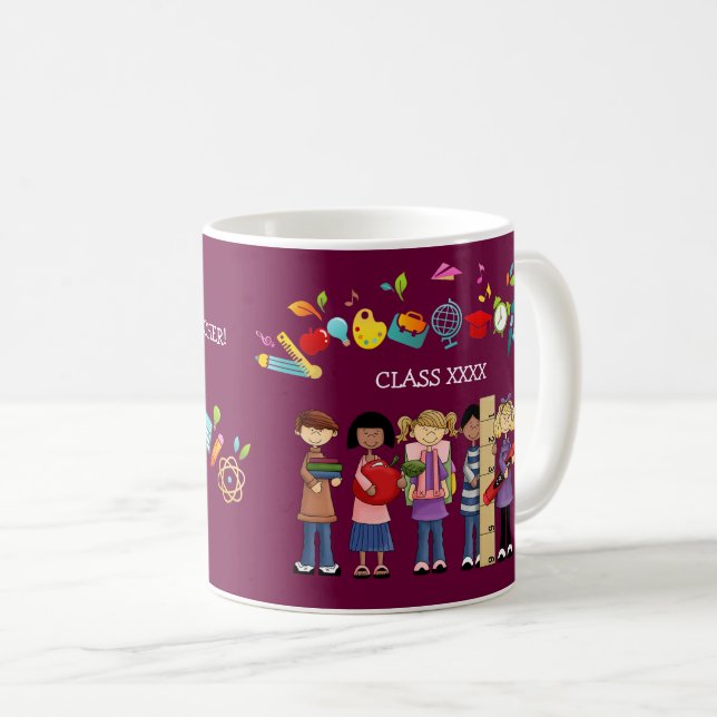 Thank You, Teacher. Custom Name Gift  Coffee Mug (Front Right)