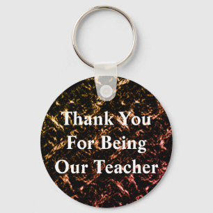 Thank You Teacher Metallic Classroom Appreciation Key Ring