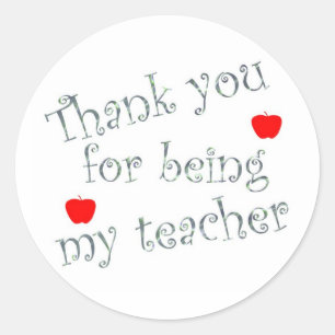 Thank You Teacher Red Apple Appreciation Classic Round Sticker