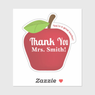 Thank You Teacher Red Apple Personalised