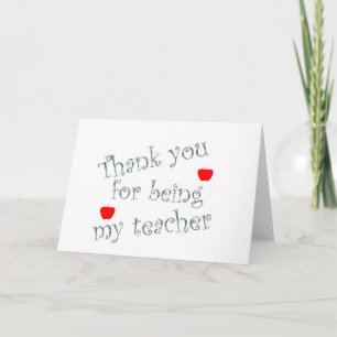 Thank You Teacher Red Apples Appreciation Card