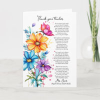 thank you teacher retirement flower poem