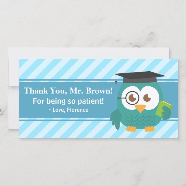 Thank You Teacher, Teacher Owl, Patience (Front)