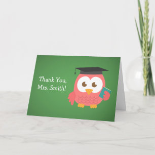 Thank You Teacher, Teacher Owl, Pink