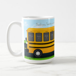 Thank You Teacher Yellow School Bus 10 Photos Coffee Mug
