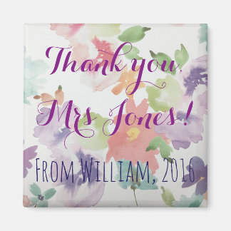 Thank You Teacher (Your Name) Flowers Magnet