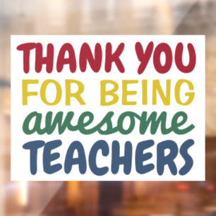 Thank you teachers fun colourful rainbow school