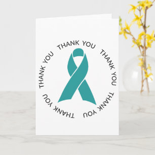 Thank You Teal Awareness Ribbon Card