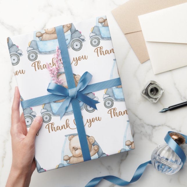 Thank You Teddy Bear Baby Shower Collectie Wrapping Paper (Gifting)