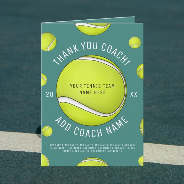 Thank You Tennis Coach Add Your Team Players Names (Creator Uploaded)