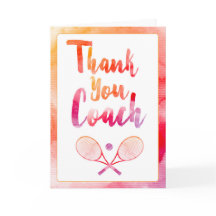 Thank You Tennis Coach Greeting Card