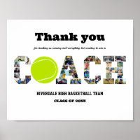 Thank You Tennis Coach Sports Photo Collage