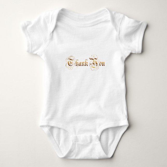 Thank you.text. baby bodysuit (Front)