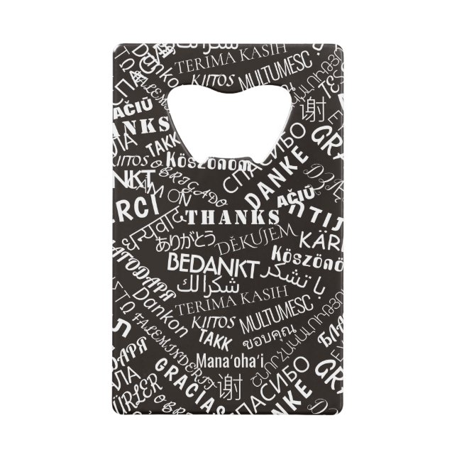 Thank You Text Bottle Opener Multi Language (Front)
