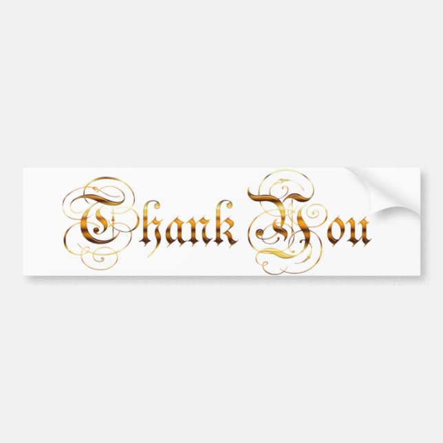 Thank you.text. bumper sticker (Front)