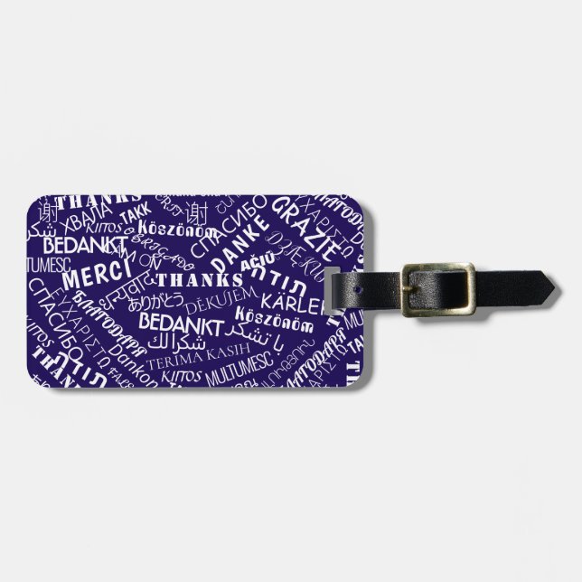 Thank You Text Luggage Tag Multi Language (Front Horizontal)