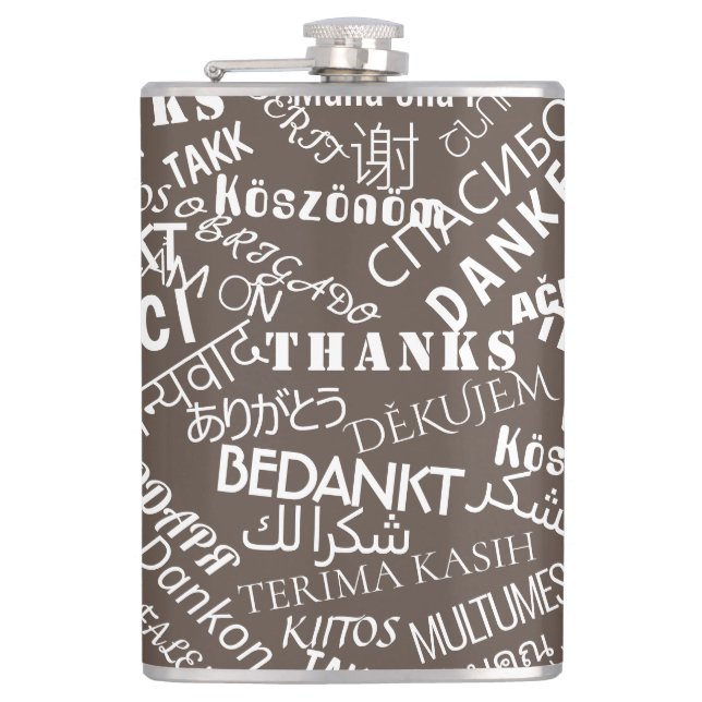 Thank You Text Multilingual Flask Choose Colors (Front)