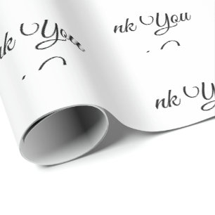 Thank you, Thanks classic elegant black white Gift Wrapping Paper