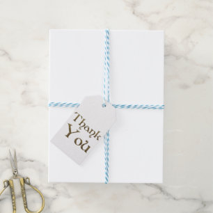 Thank You Thanks Golden Typography Text Elegant Gift Tags