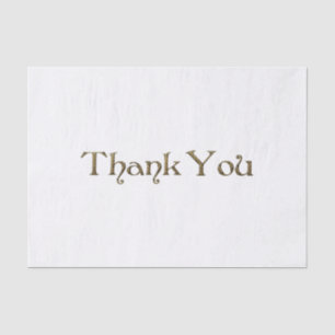 Thank You Thanks Golden Typography Text Elegant Tissue Paper