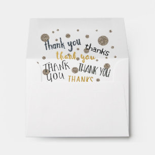 THANK YOU, THANKS Lined Card Invitation Envelope