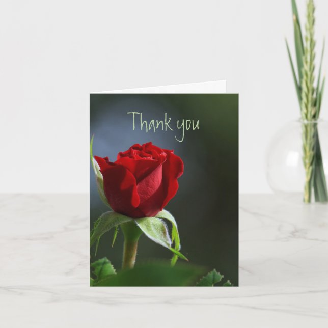 Thank you Thanks Red Rose Garden Flower (Front)