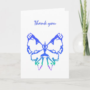 Thank you, Thanks, Yoga Poses Butterfly art Thank You Card