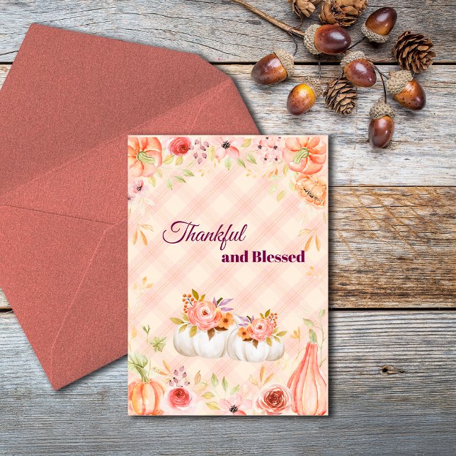 Thank You Thanksgiving Autumn Customise Holiday Card (Creator Uploaded)