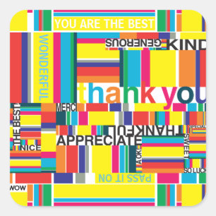 Thank you The Best Colourful Sticker